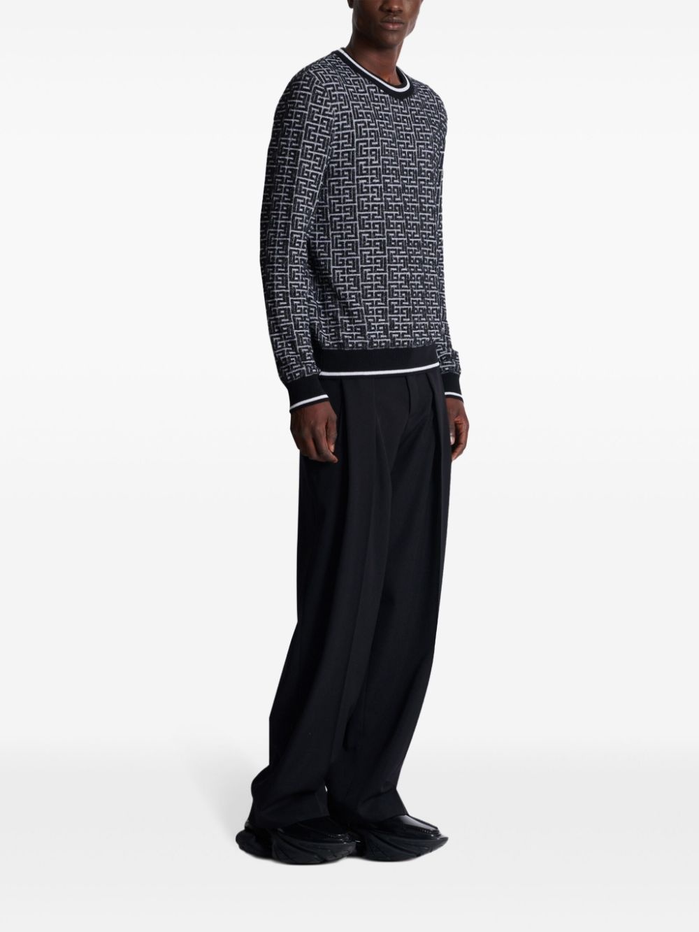 patterned-jacquard sweater - 3
