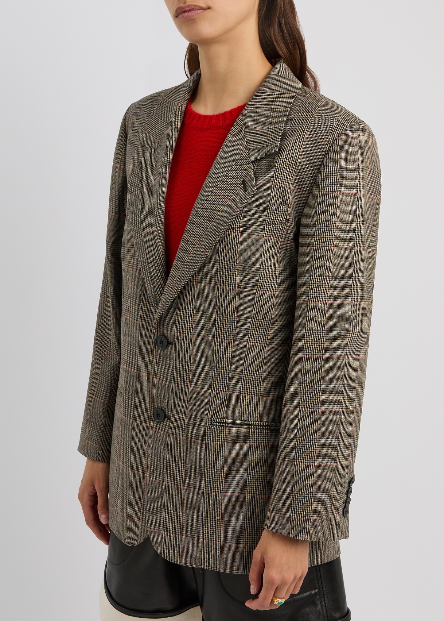 Grandfather checked woven blazer - 2
