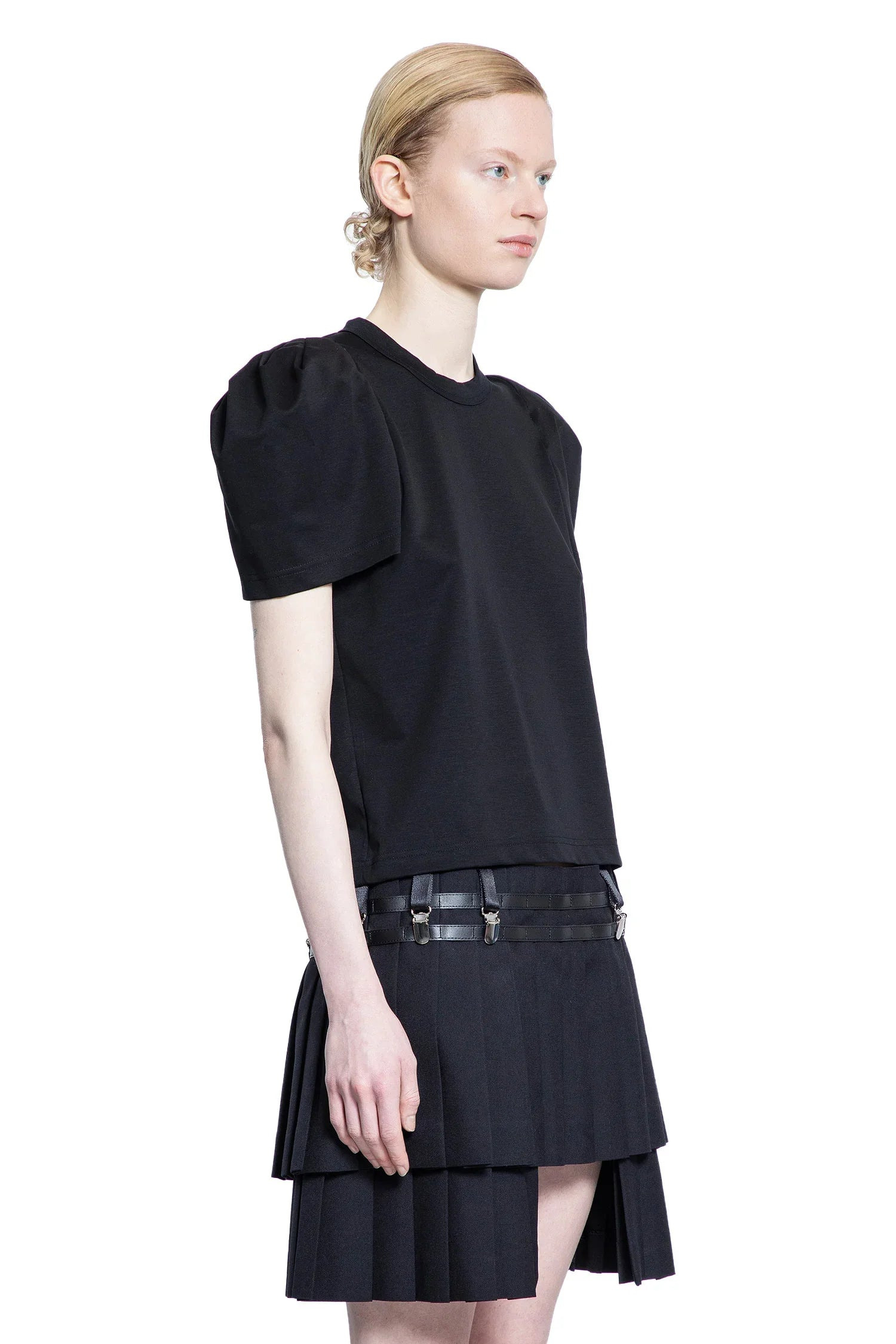 Puff-Sleeve-Cotton-Jersey-T-Shirt - 2