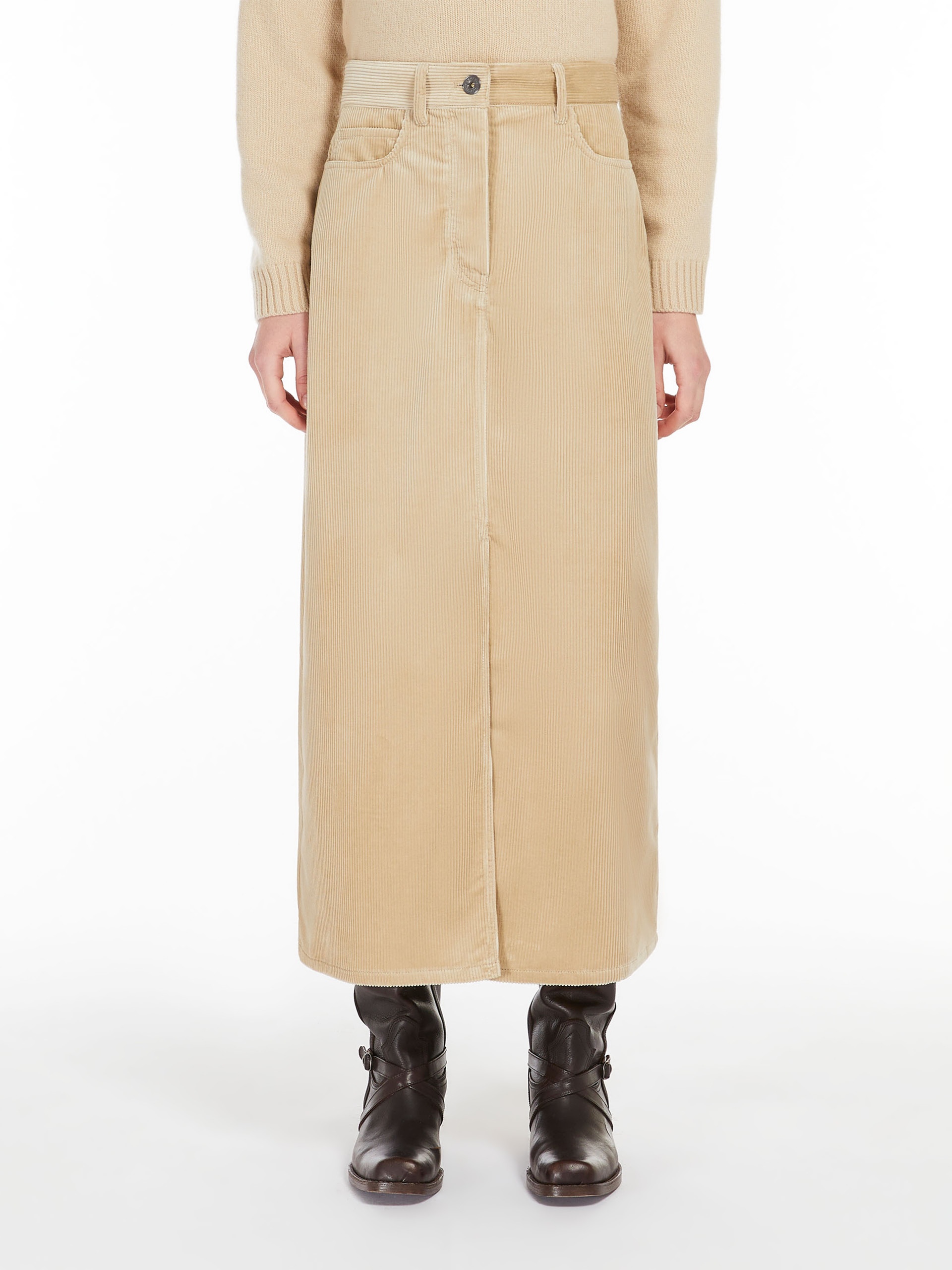 GHIOTTO Velvet 5-pocket skirt - 3