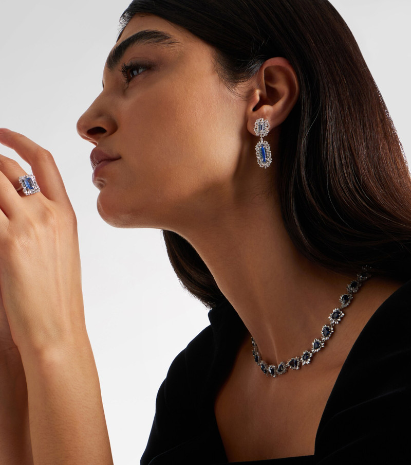 18kt white gold drop earrings with gemstones 3