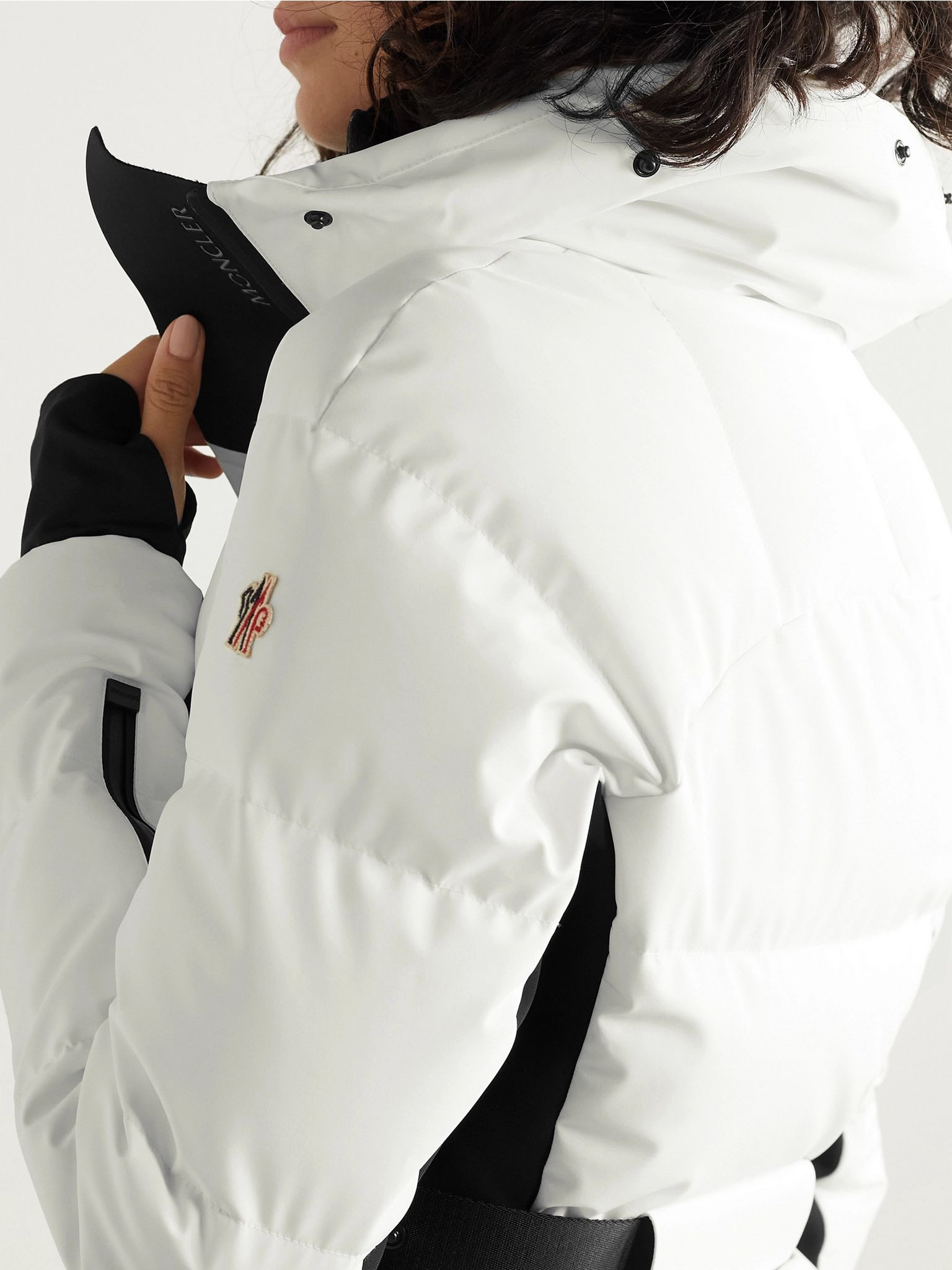 Guyane hooded jersey-trimmed quilted shell down jacket White - 6