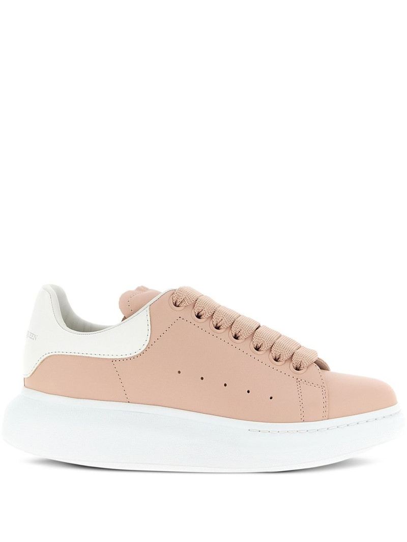 leather lace-up sneakers - 1