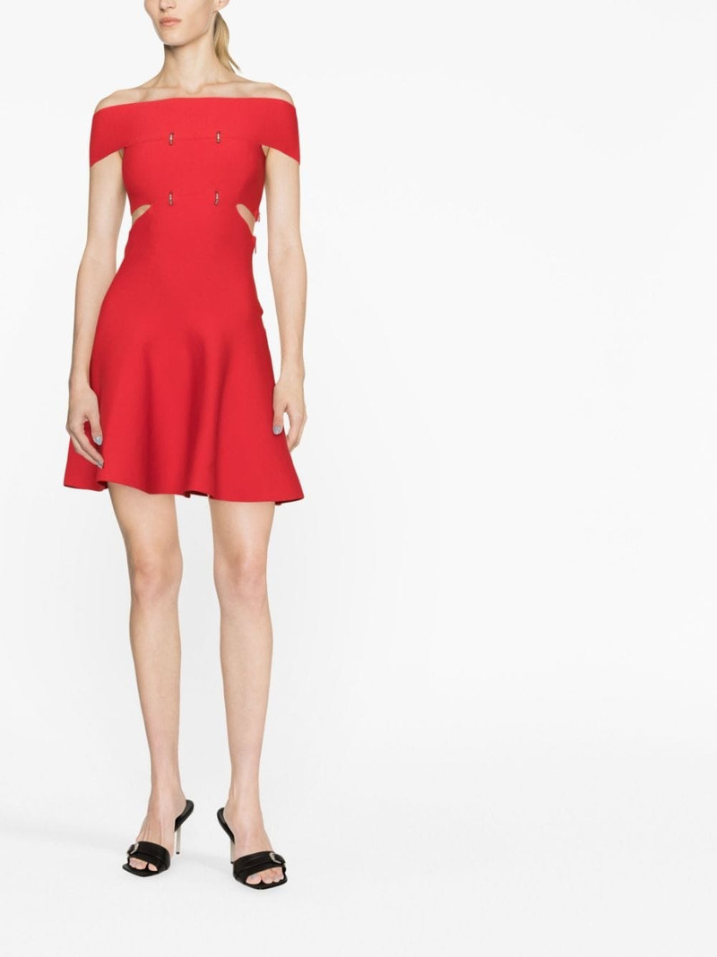 Alexander McQueen off-shoulder cut-out minidress outlook
