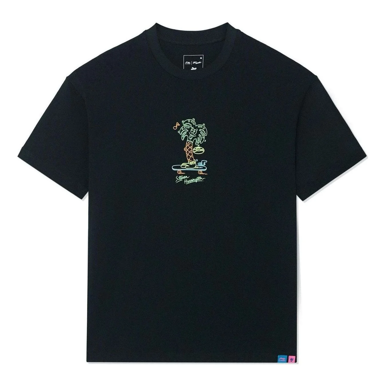 리닝 x 스티븐 Harrington 만화 그래픽 티셔츠 '블랙' AHSSC49-1 - 1
