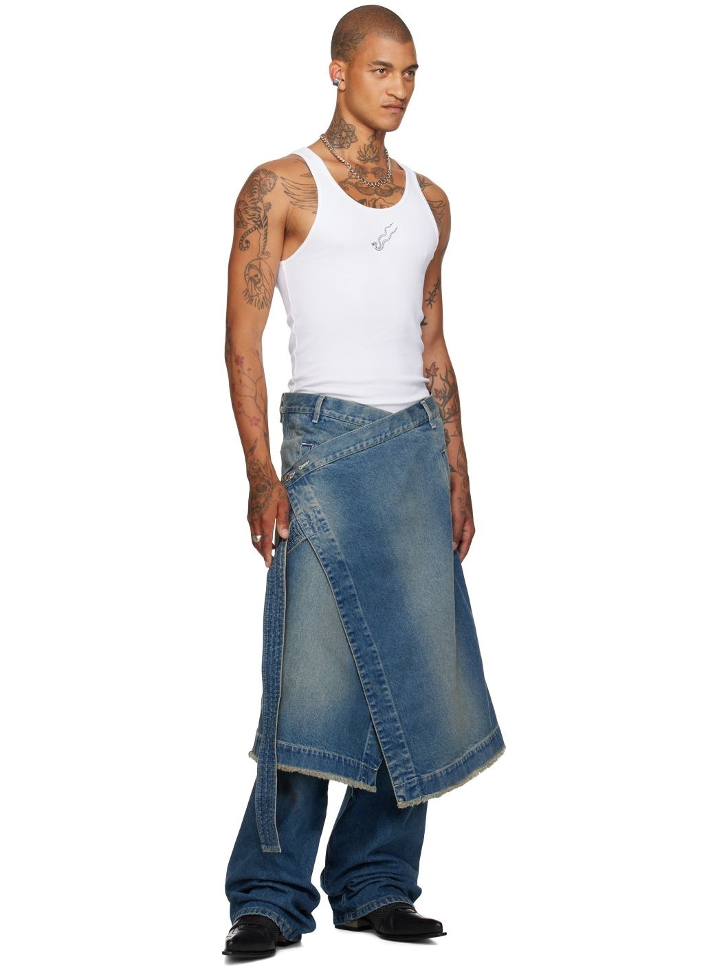 Blue Apron Denim Skirt - 5