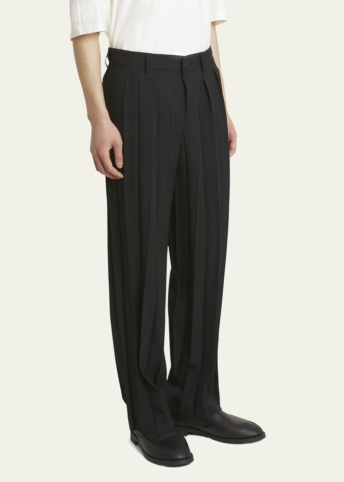 Men's Accordion Pleat Trousers - 4