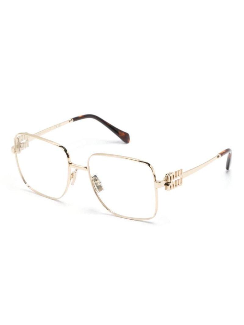 Miu Miu logo-lettering square-frame glasses outlook