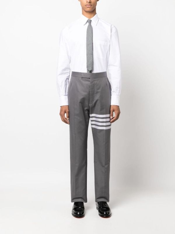 THOM BROWNE Men Classic Oxford Shirt With Grosgrain Placket - 3