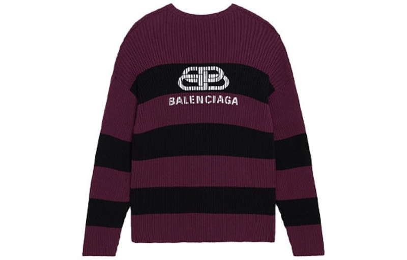 BALENCIAGA Balenciaga Border BB Knit Sweater 'Purple Black' 608760T31621087 outlook