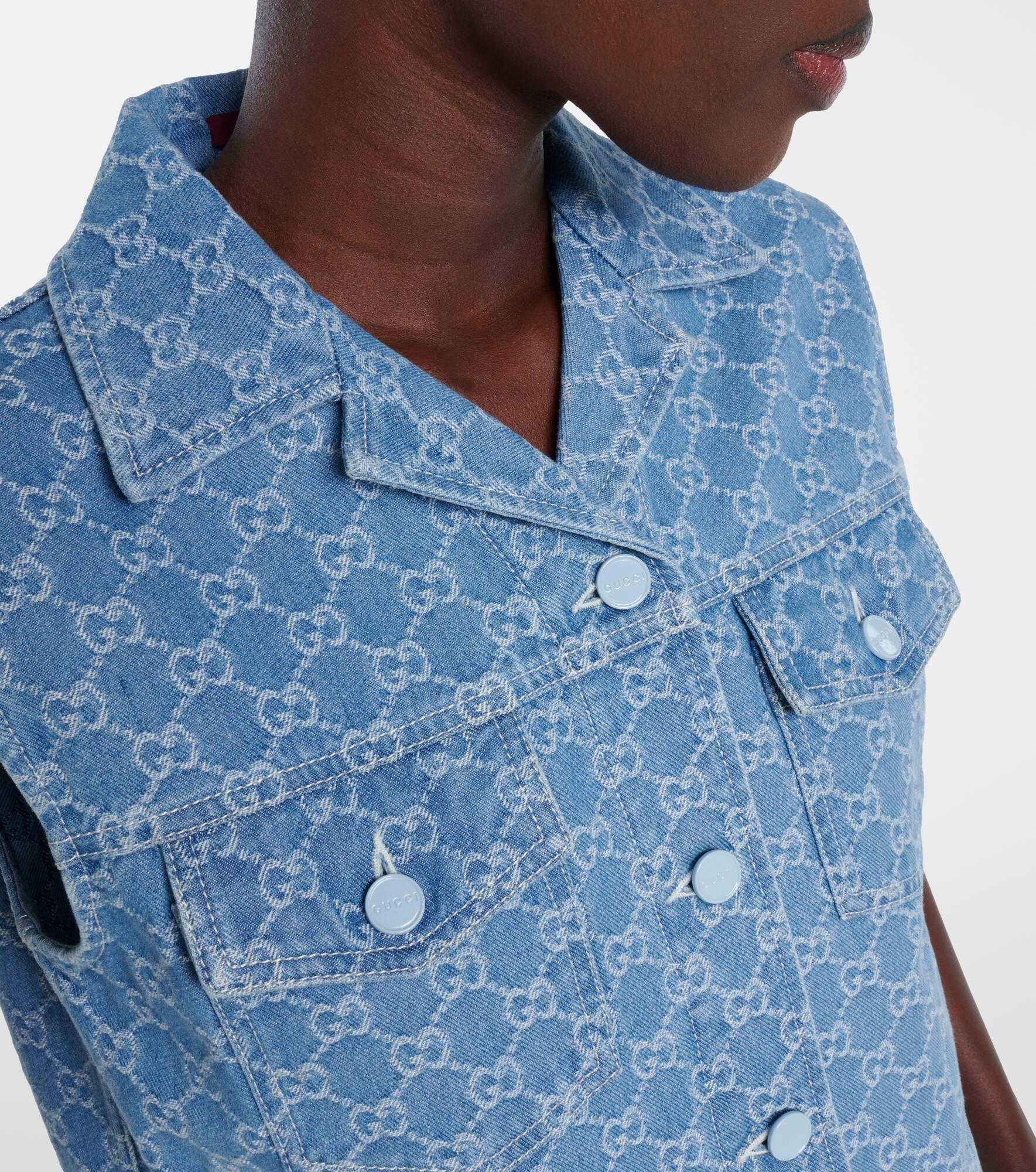 GG denim vest - 4