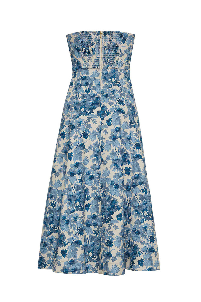 Aisha Dress Romantic Midi-Length Printed Cotton Canvas Dress 3