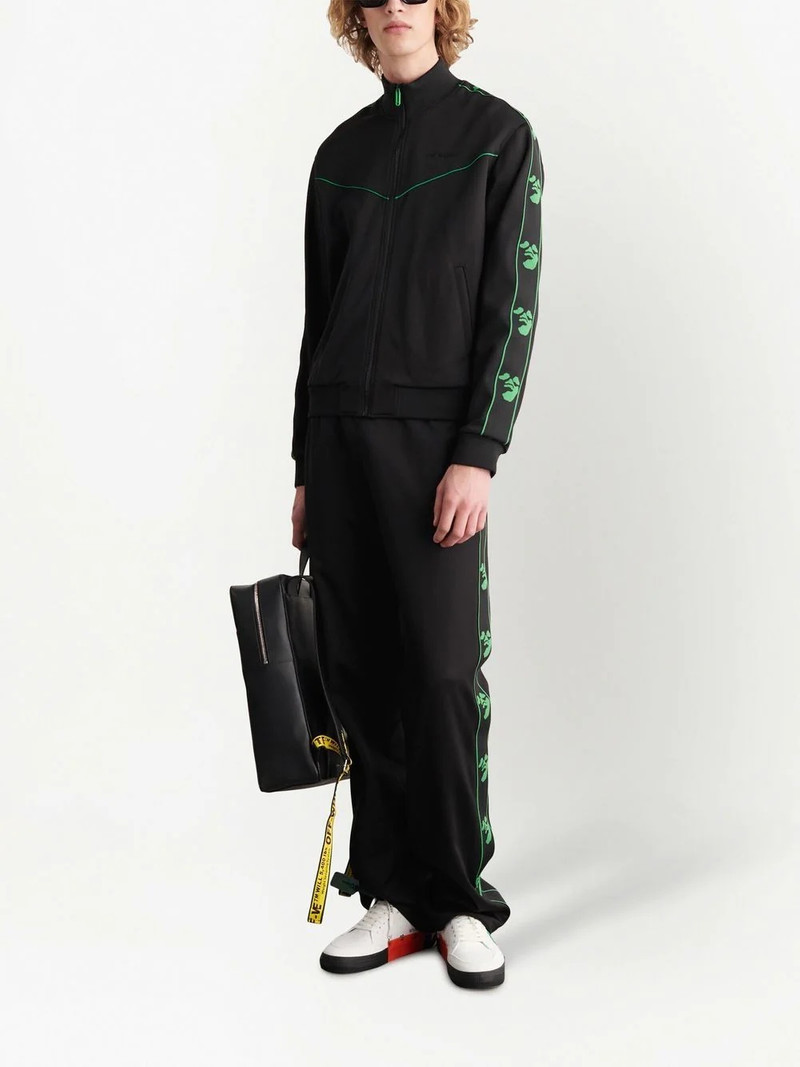 Off-White logo-embroidered zip-up jacket outlook