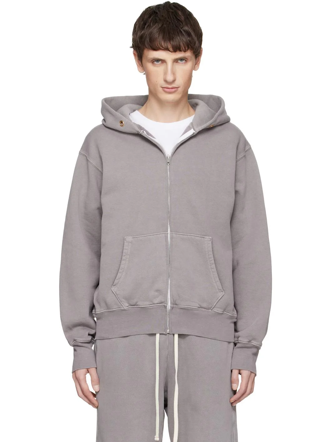 Gray Heavyweight Zip Hoodie - 1
