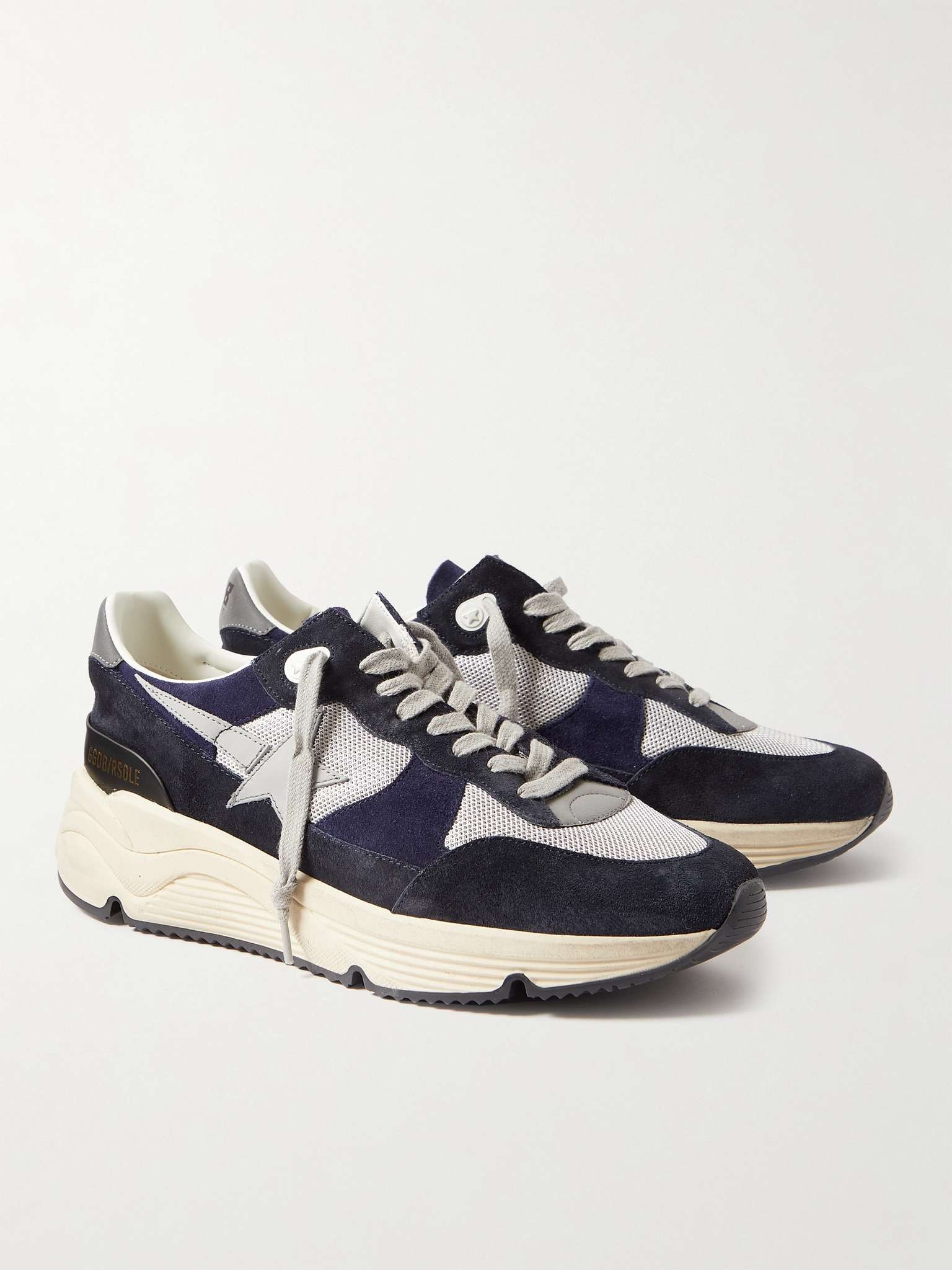 Leather-Trimmed Mesh and Suede Sneakers - 4