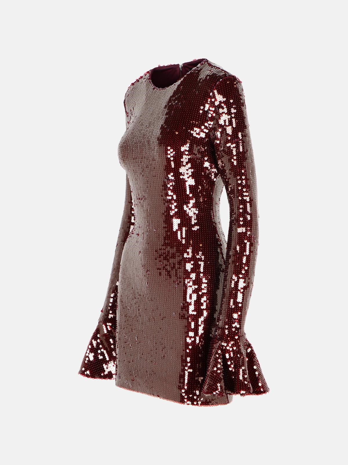 'ROSITANA' BURGUNDY POLYESTER DRESS - 2