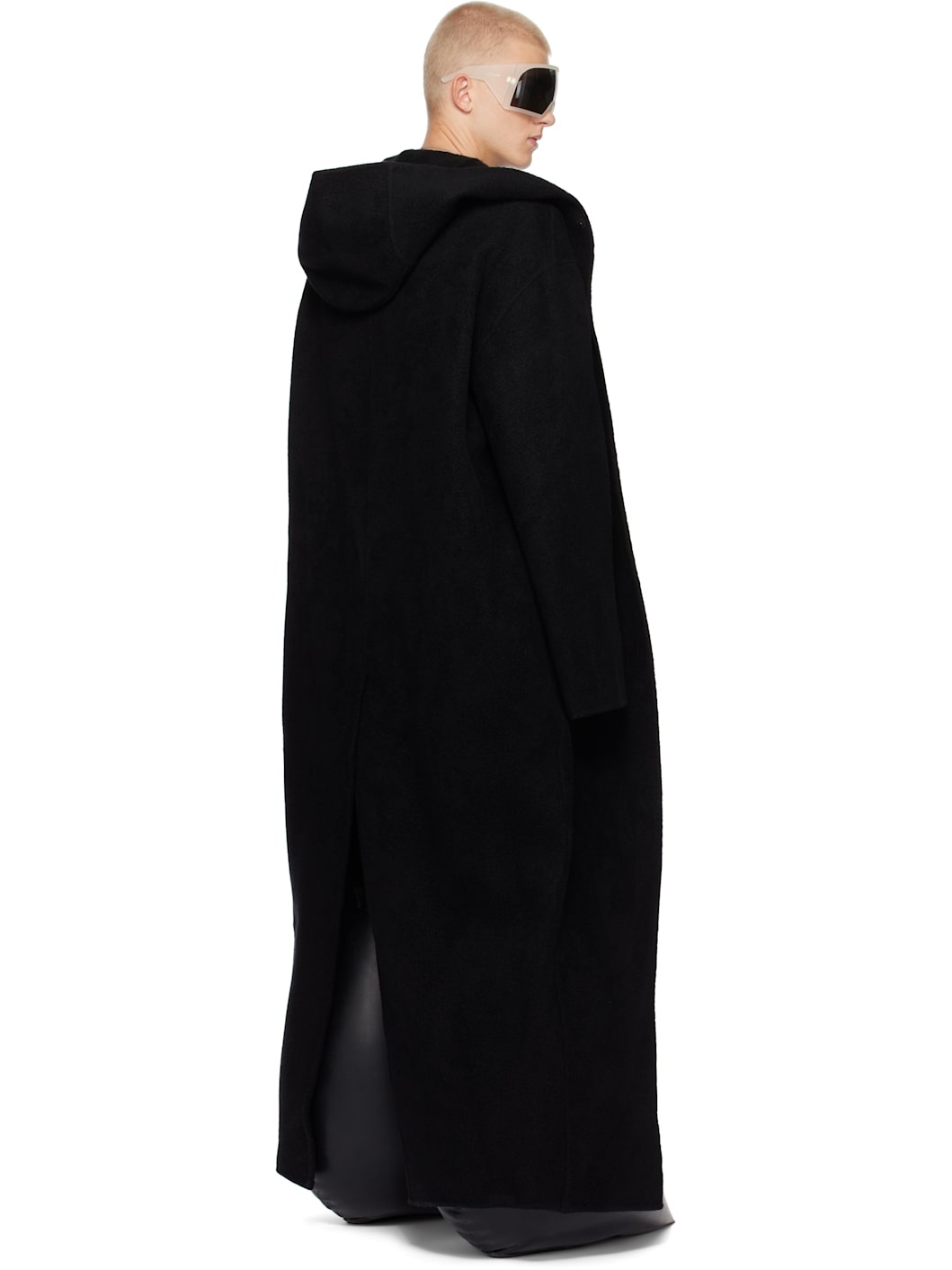 Black Porterville Hooded Robe Long Coat - 3