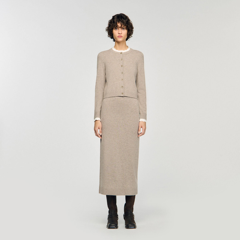 Sandro CARDIGAN WITH CONTRAST COLLAR outlook