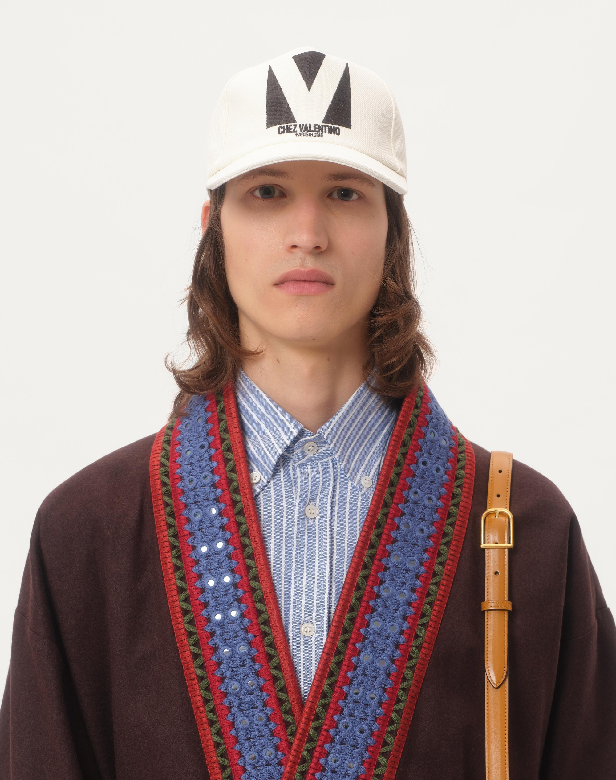 WOOL FLANNEL ROBE COAT WITH JACQUARD BELT - 6
