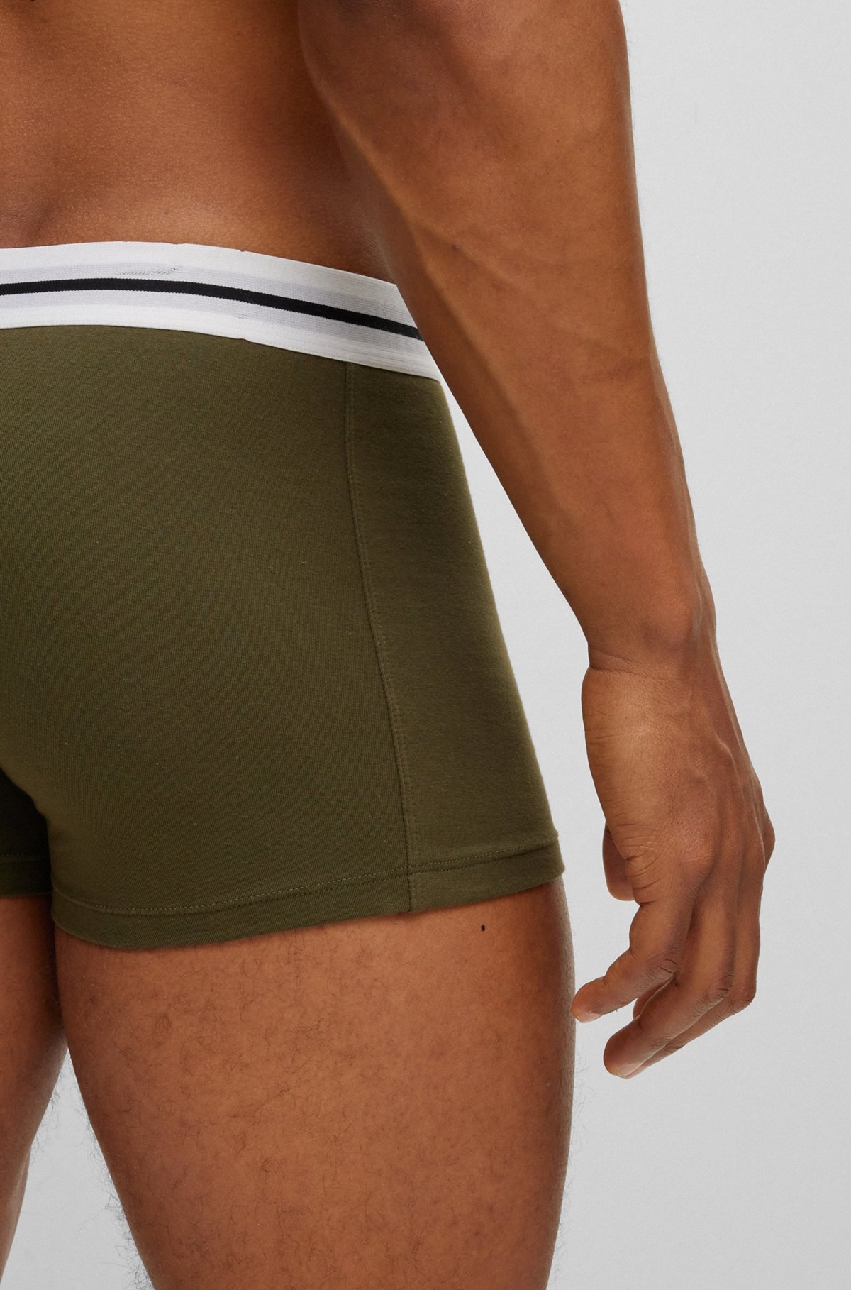 THREE-PACK OF STRETCH-COTTON TRUNKS WITH LOGO WAISTBANDS - 5