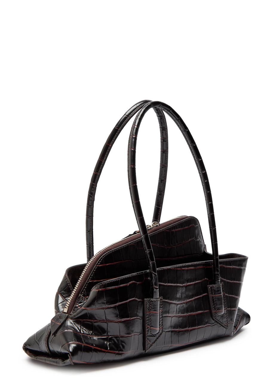 The Attico La Passeggiata Small Crocodile-effect Leather Shoulder bag - 2