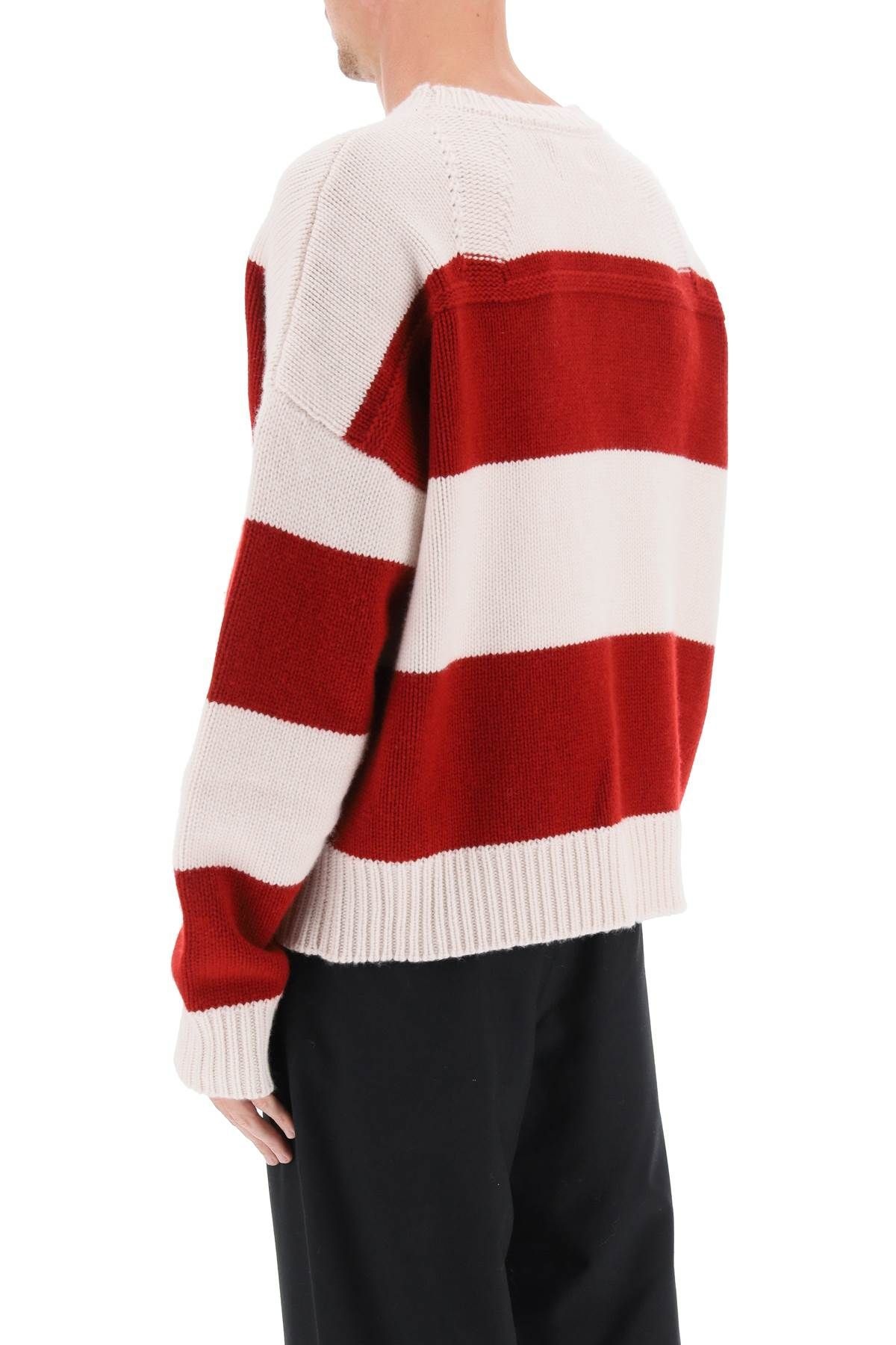 STRIPED SWEATER WITH EMBROIDERED LOGO - 4