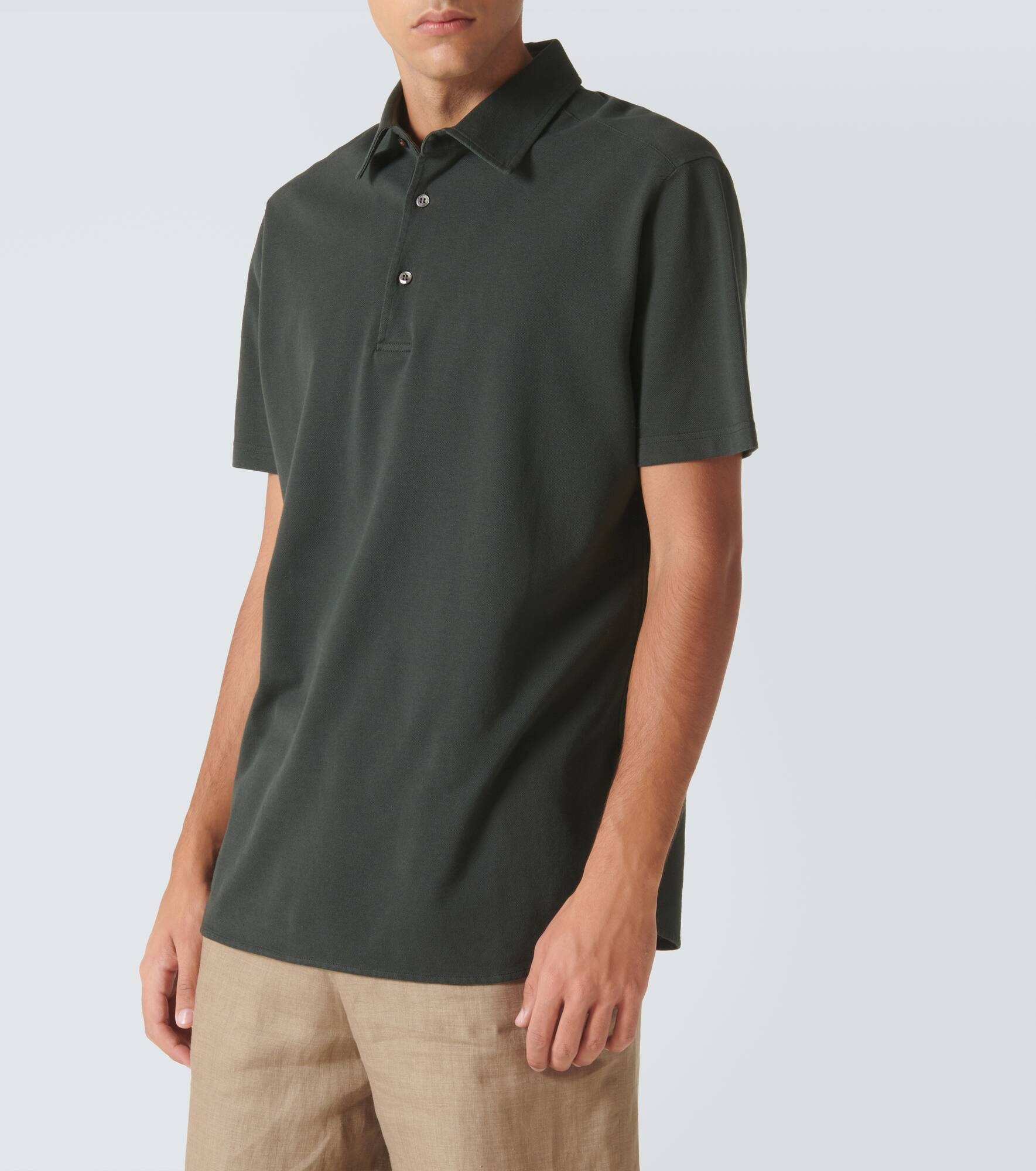 Cotton piqué polo shirt - 3