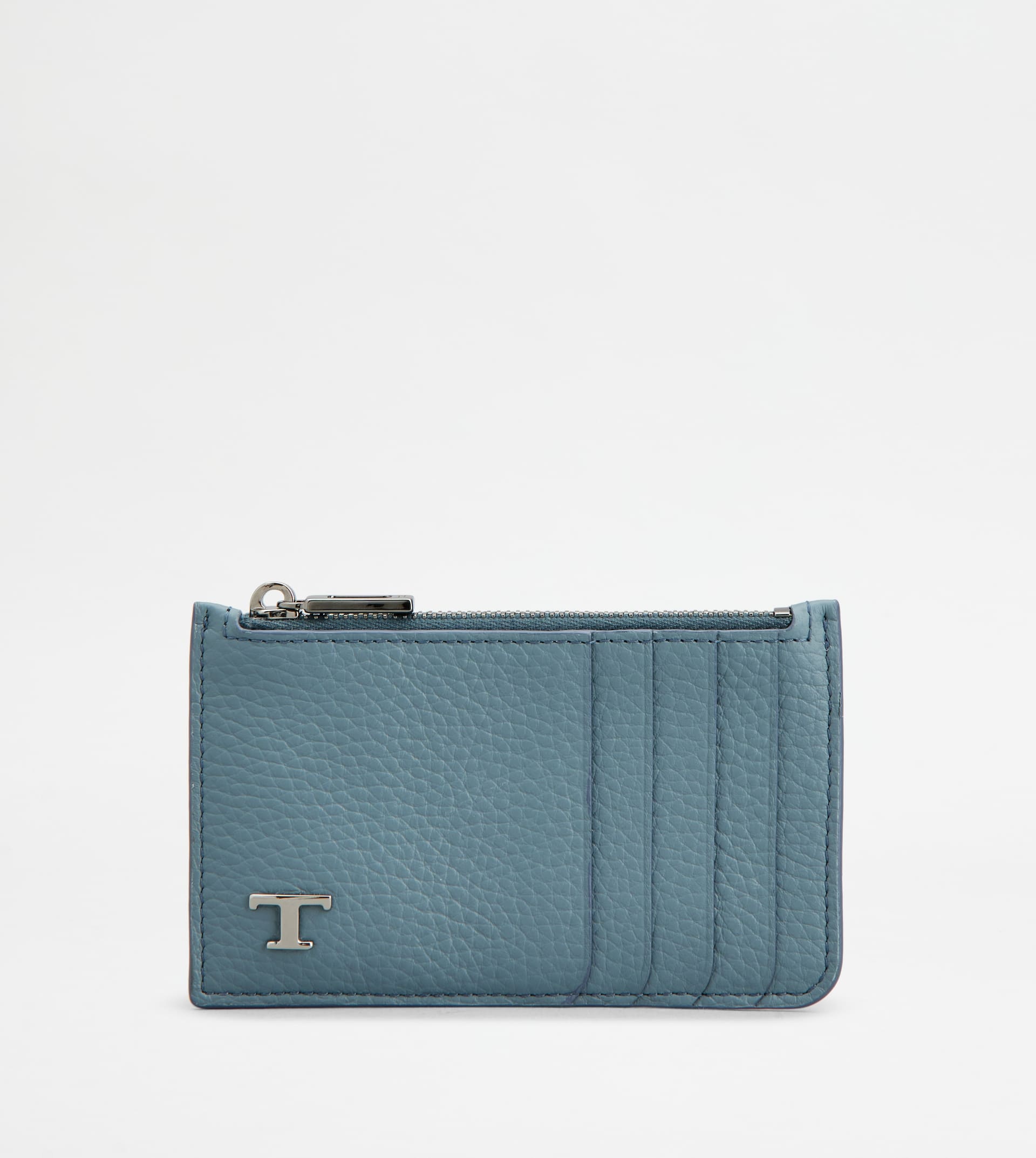 CREDIT CARD HOLDER IN LEATHER - LIGHT BLUE - 1