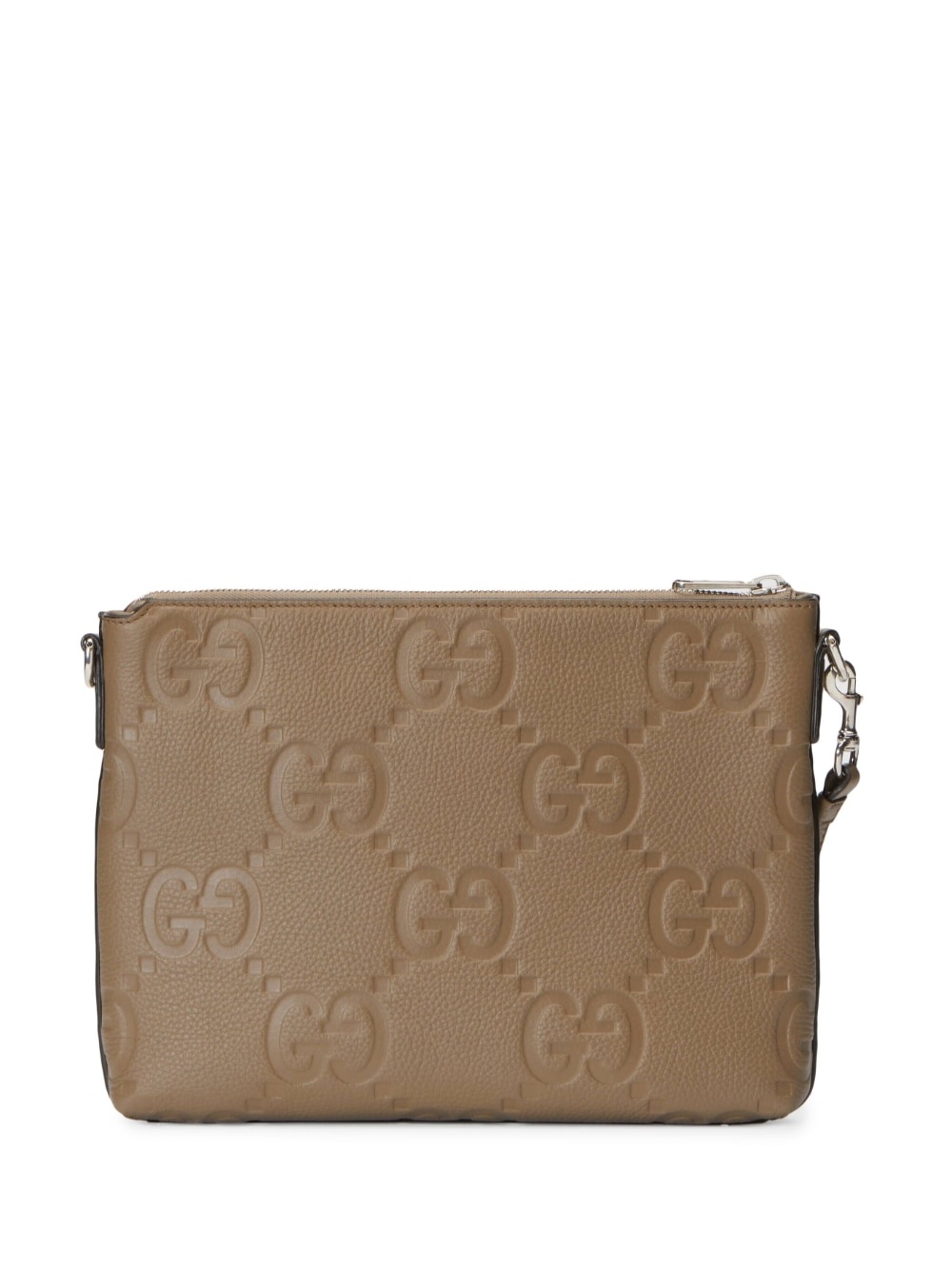 Jumbo GG embossed leather clutch bag - 2