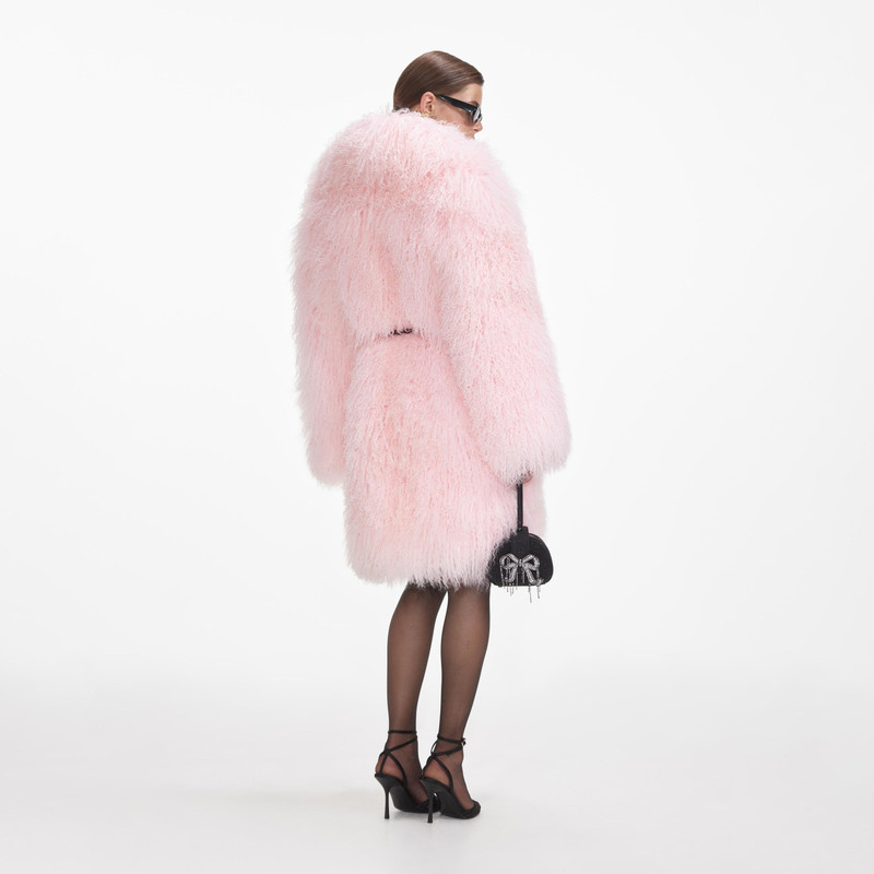 self-portrait Pink Shearling Coat outlook
