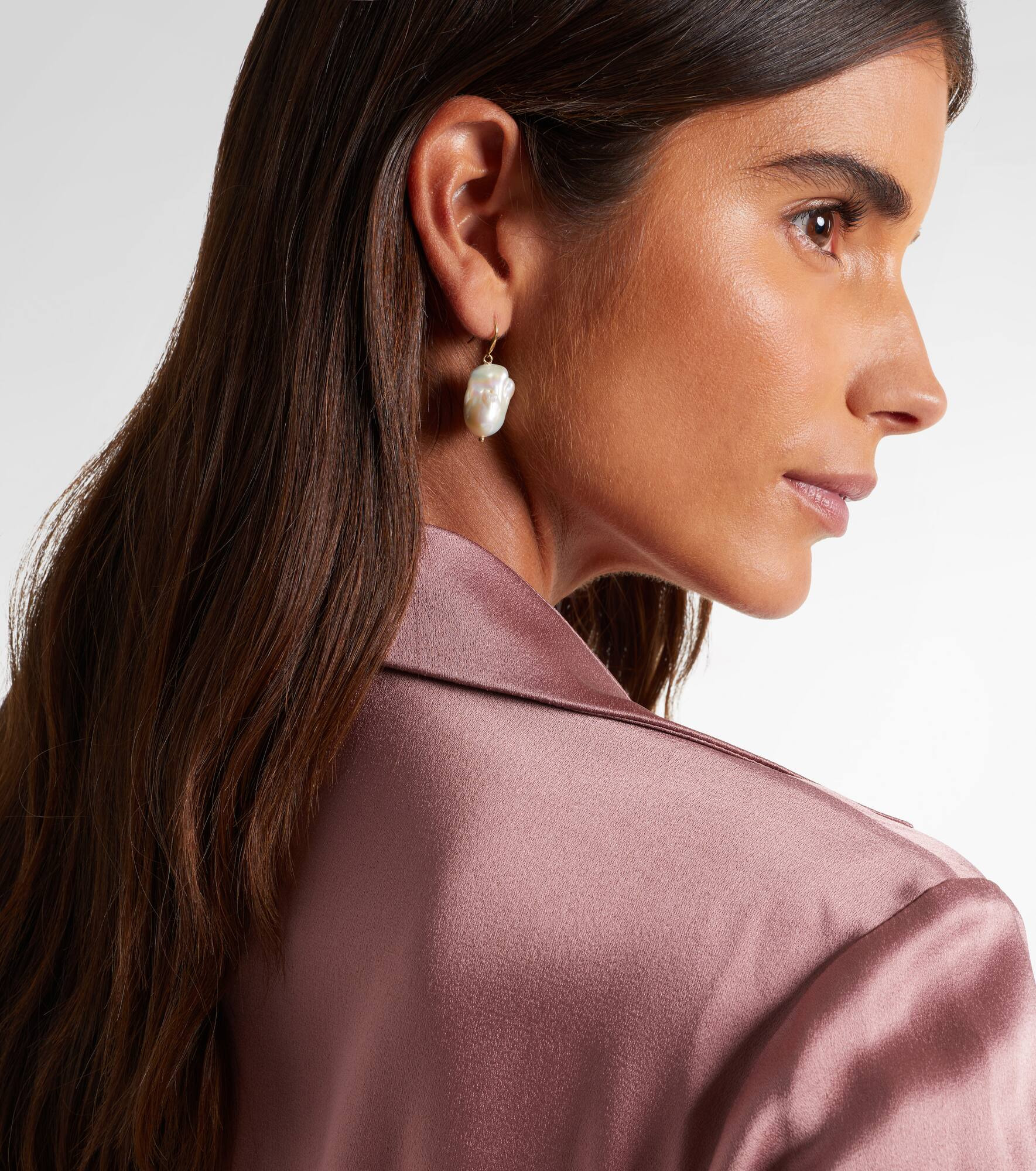 14kt gold drop earrings with baroque pearls - 3