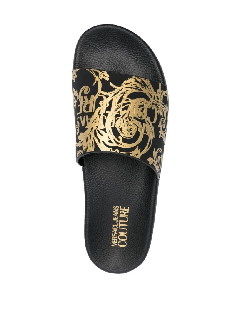 baroque-print textured slides - 4