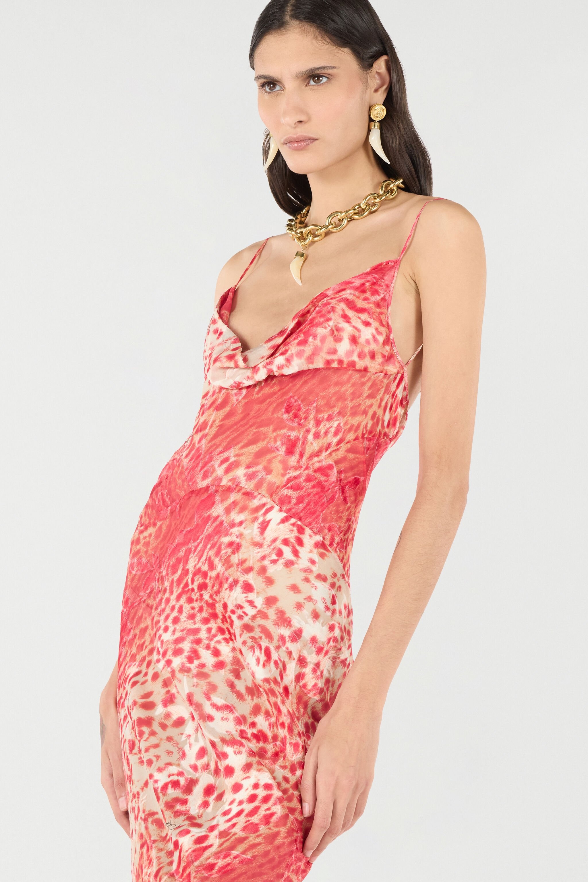 Long Dress With Jaguar Skin Print - 6
