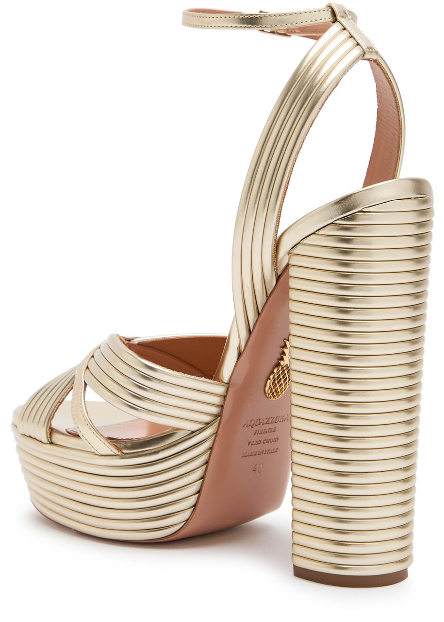 Sundance 140 metallic leather platform sandals - 7