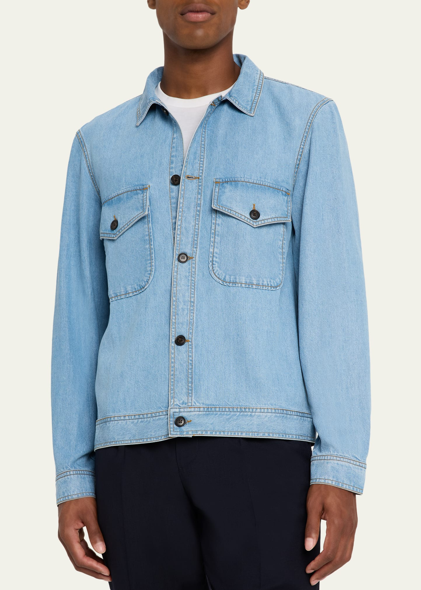 Men's Hany Washed Lyocell Button-Down Workshirt - 4