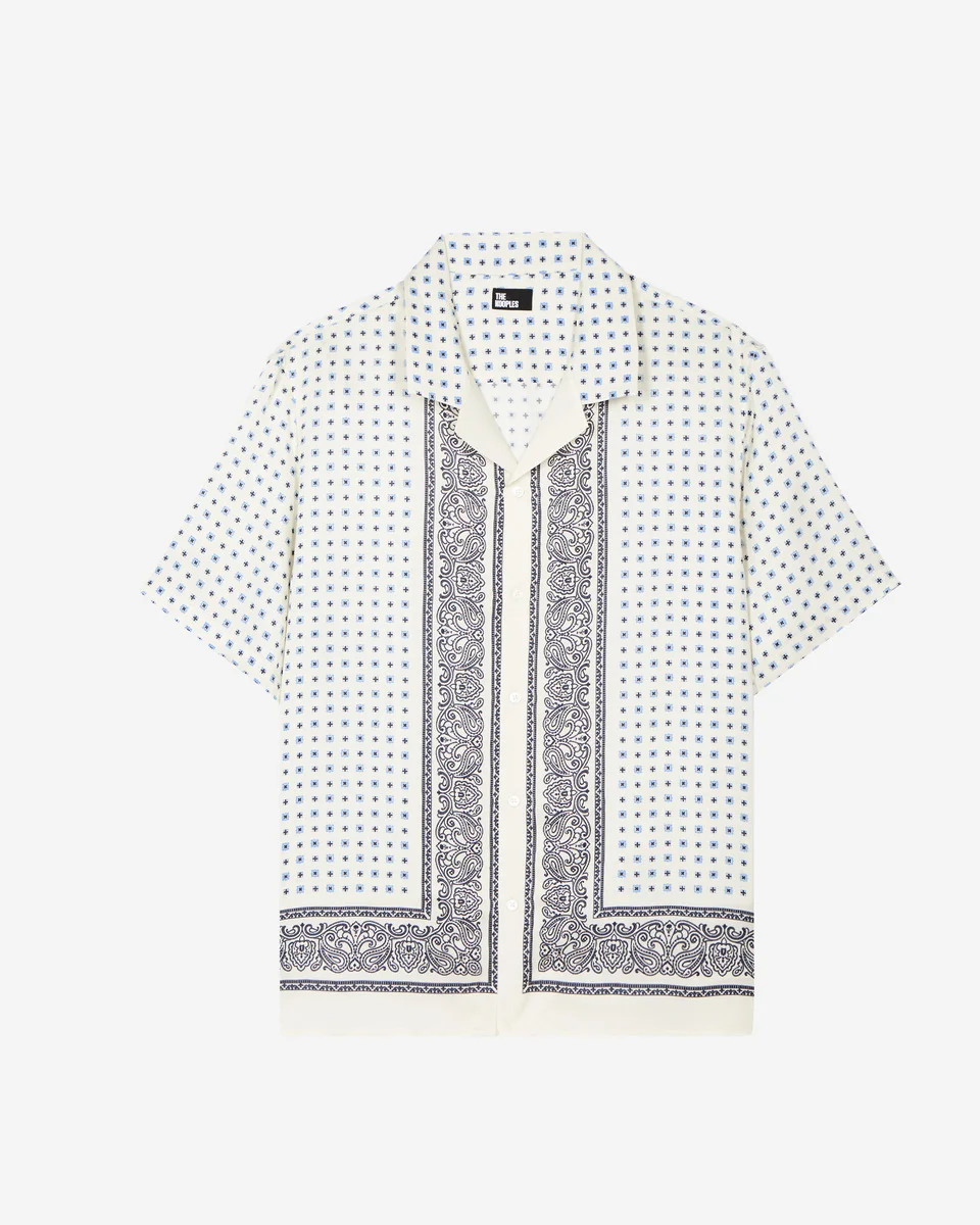 SHORT-SLEEVED BANDANA SHIRT ECRU - 1