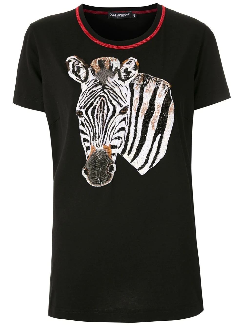 zebra print T-shirt - 1