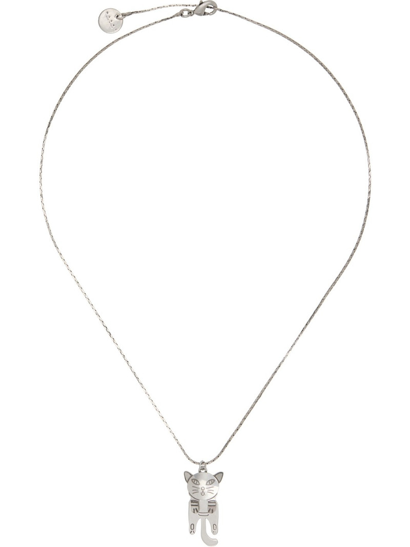 Silver Cat-Shaped Pendant Chain Necklace - 1