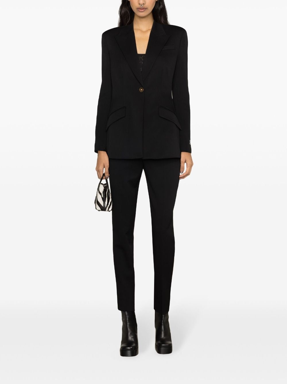 Medusa-buttons single-breasted blazer - 2