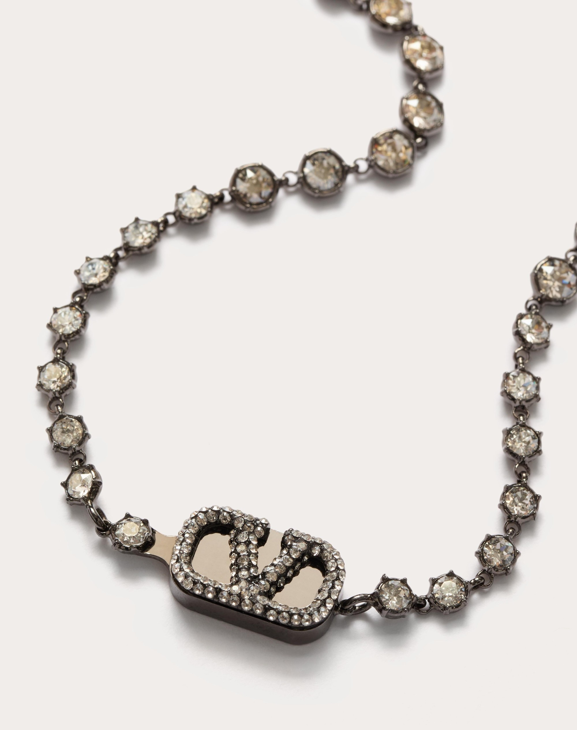 VLOGO SIGNATURE METAL AND SWAROVSKI® CRYSTAL NECKLACE - 4