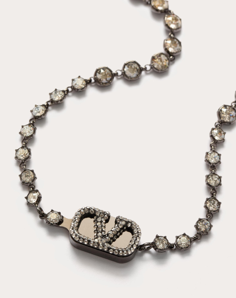 VLOGO SIGNATURE METAL AND SWAROVSKI® CRYSTAL NECKLACE 4