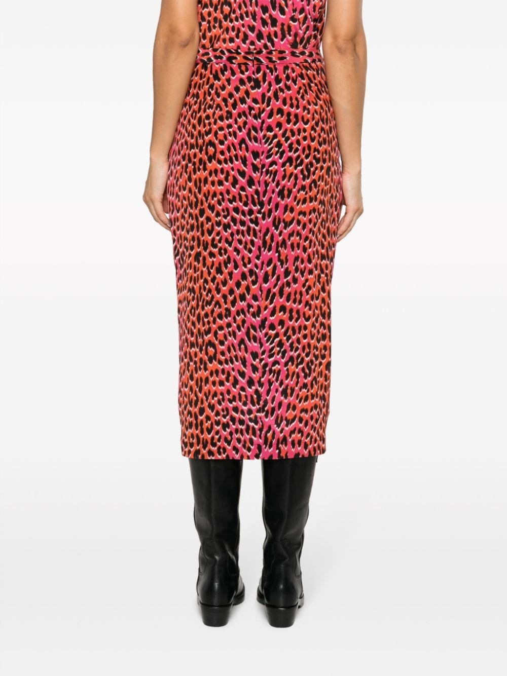 Jamelia leopard-print silk skirt - 4