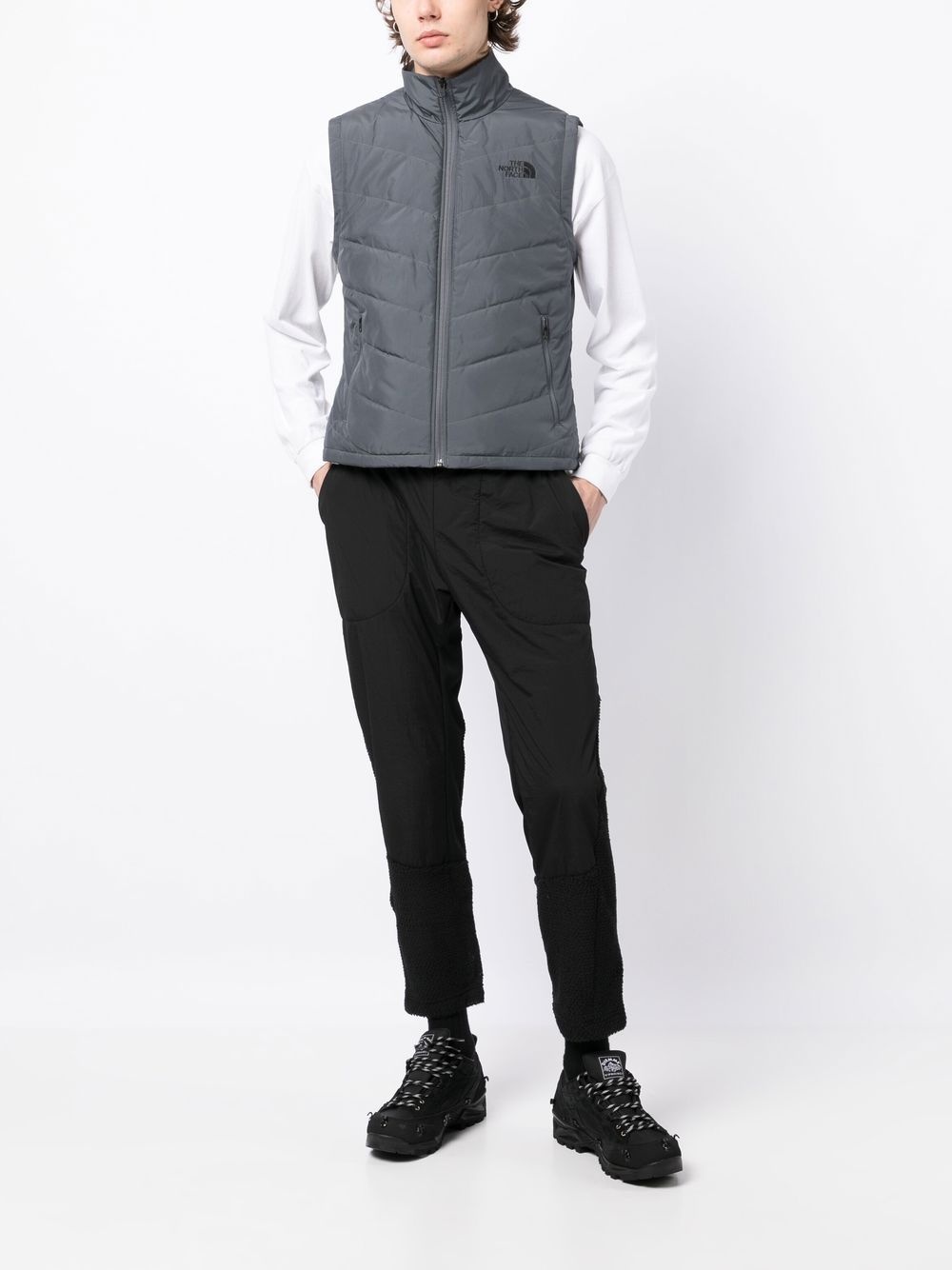 fleece-panel trousers - 2