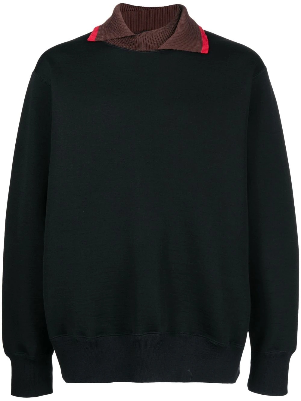 contrasting-collar detail sweatshirt - 1