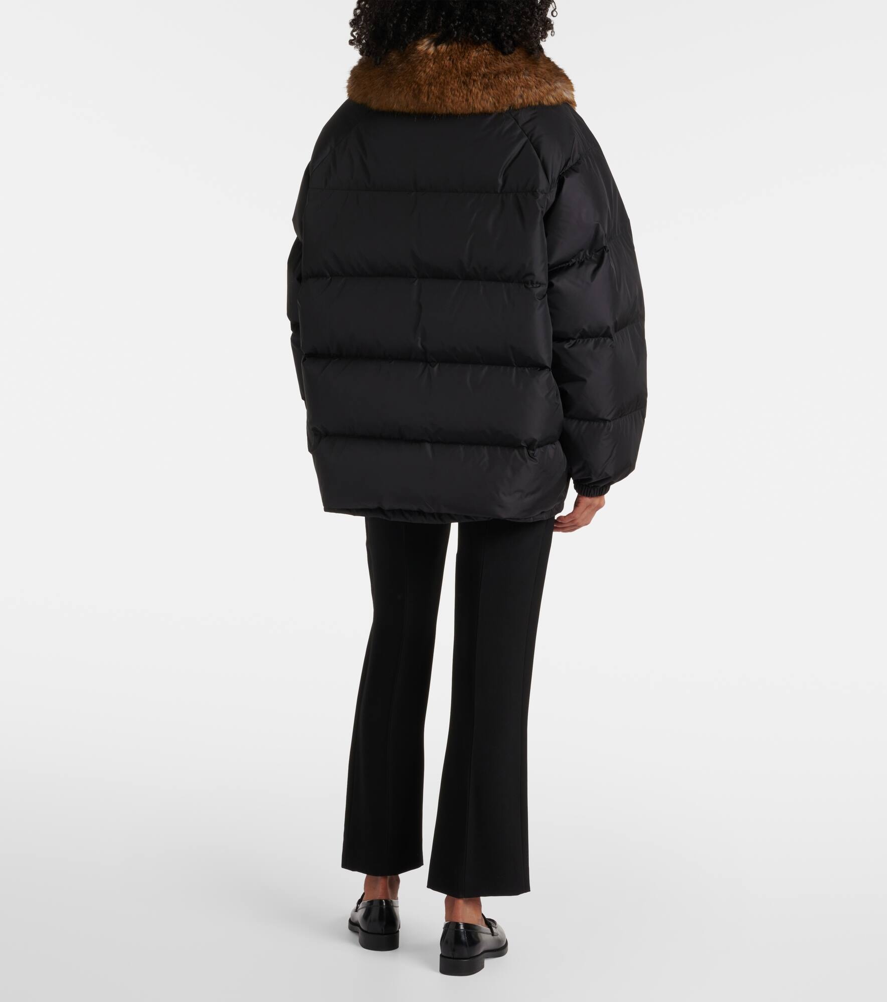 Faux fur-trimmed down jacket - 3