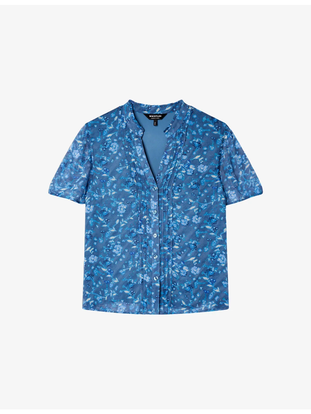 Ditsy Floral-Print V-Neck Woven Blouse - 1
