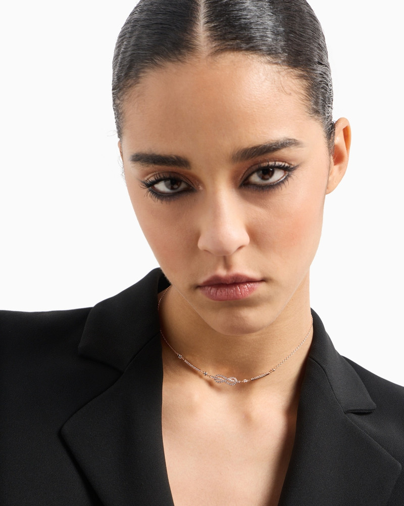 EMPORIO ARMANI ROSE GOLD-TONE BRASS STATION NECKLACE outlook
