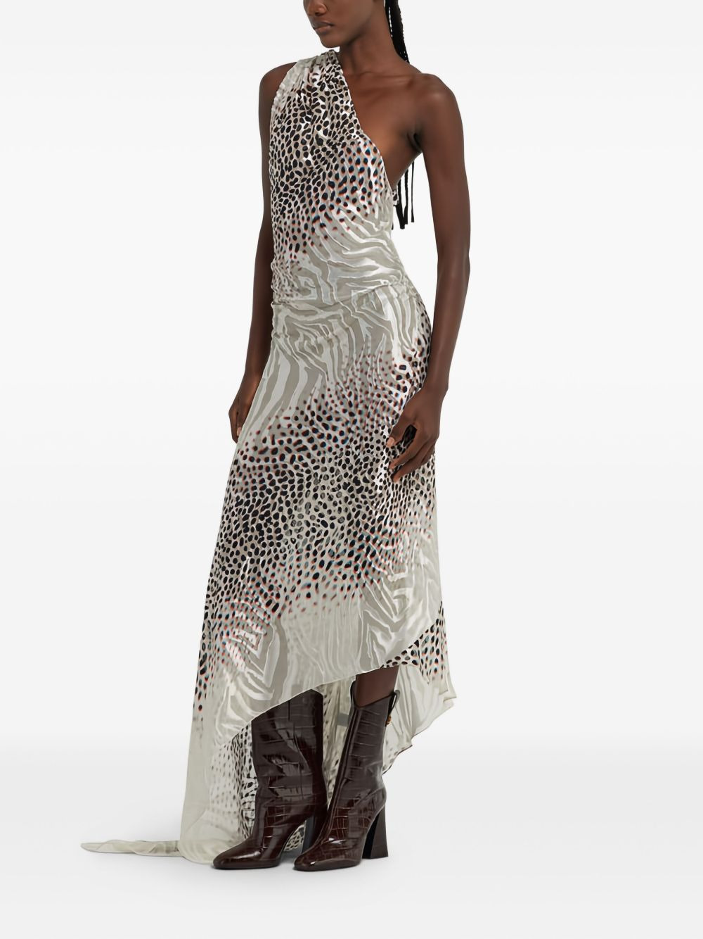 one-shoulder asymmetric dress - 3