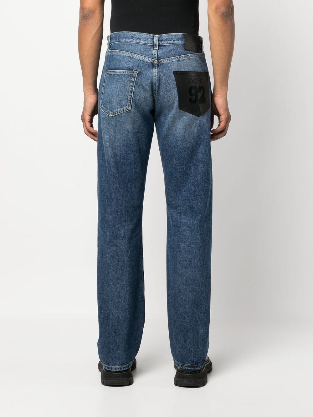 appliqué-detail straight-leg jeans - 4