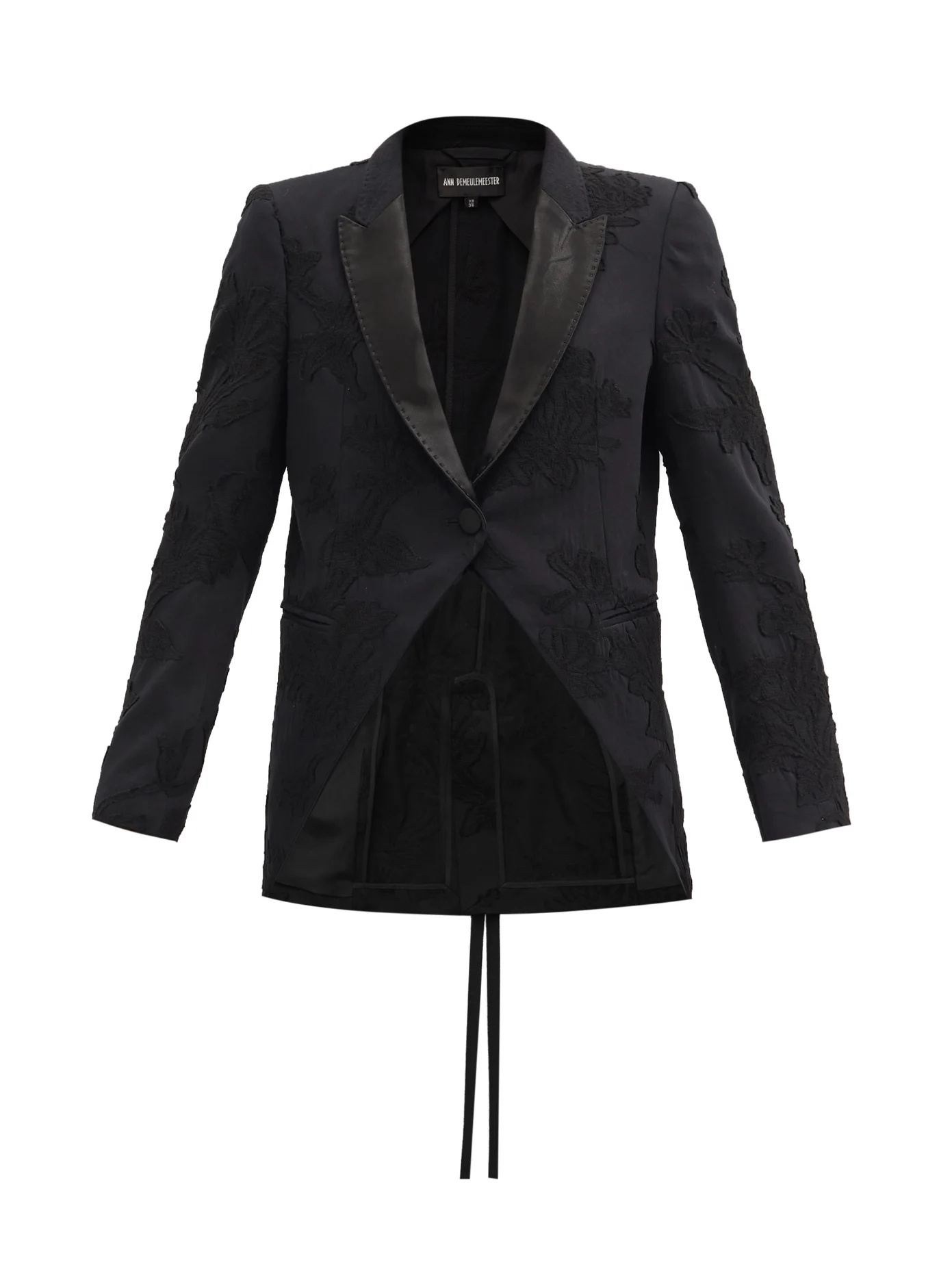 Lace-appliqué fleecewool-blend jacket - 1